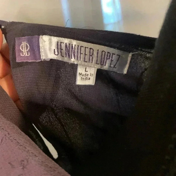 NWT Jennifer Lopez Navy Blue Beaded Dress Size L - Picture 6 of 7